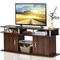 63 Inch Doors TV Entertainment Console Center with 2 Cabinets and Open Shelves